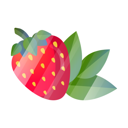 Fresa con hojas Diseño PNG