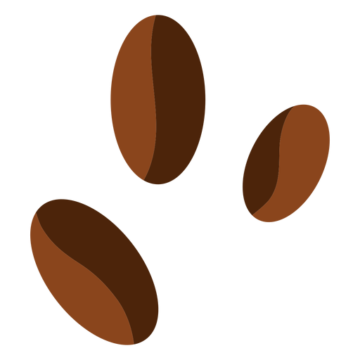 Three coffee beans PNG Design