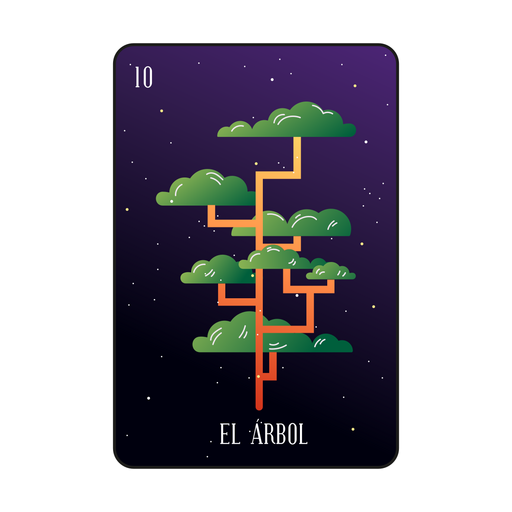 Tree loteria card PNG Design