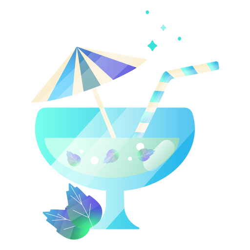 Bebida gostosa com guarda-chuva Desenho PNG