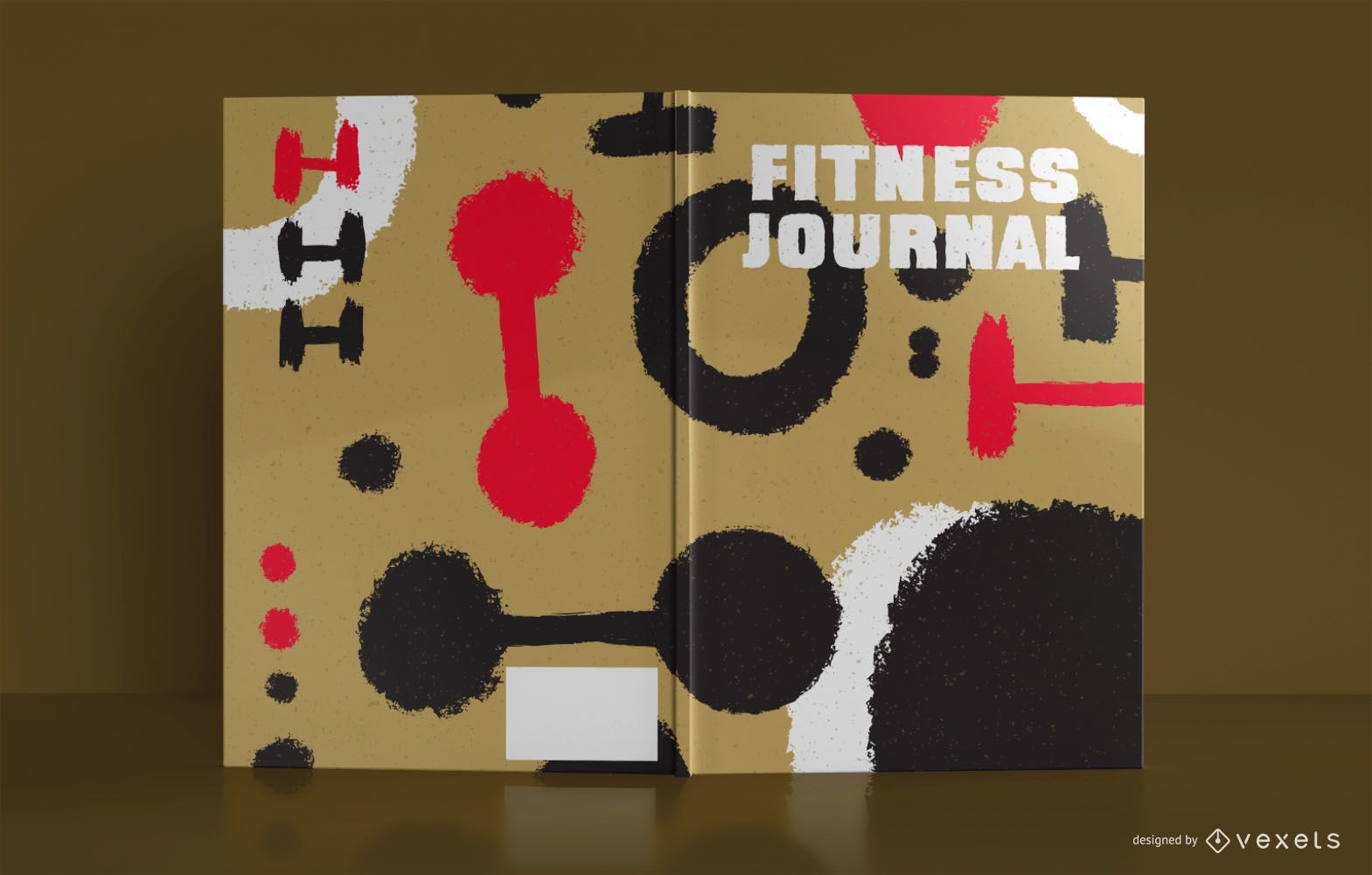 Abstract Fitness Journal Book Cover Design