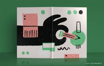 Diseño de portada de libro de cuaderno abstracto