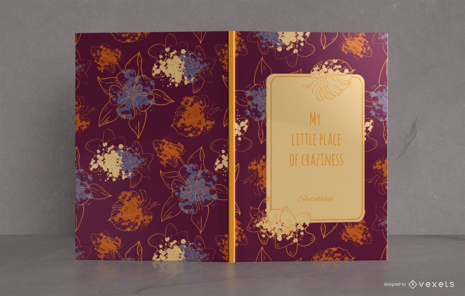 Design floral da capa do livro de esboços