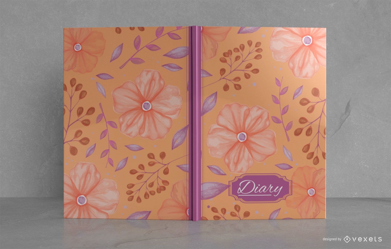 Floral Diary Illustrated Book Cover Design
