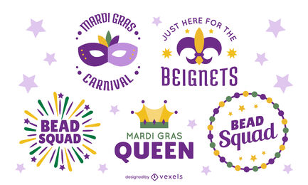 Paquete de letras de mardi gras