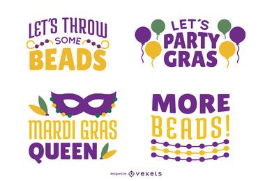 Mardi gras quote lettering set Mardi gras quote lettering set