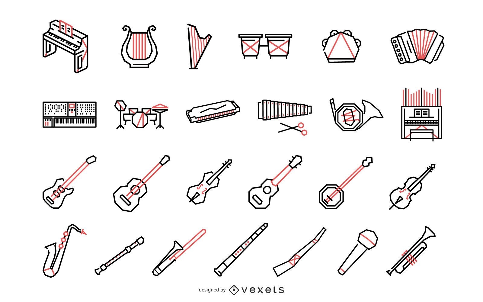 Polygonal music instruments collection