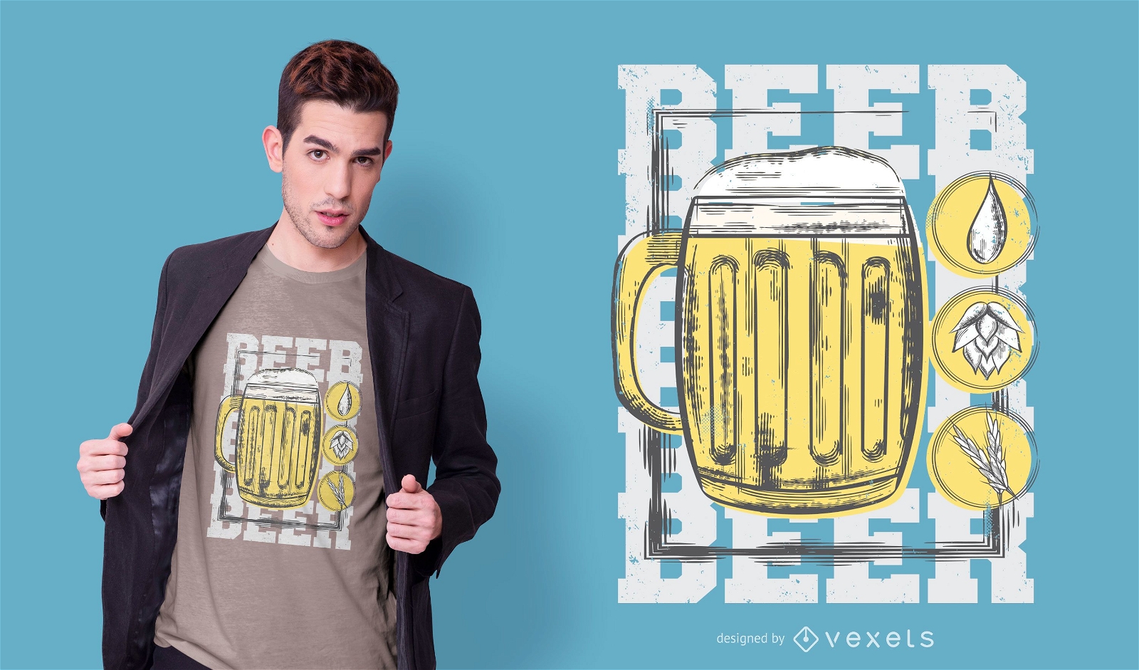 Beer Glass T-shirt Design