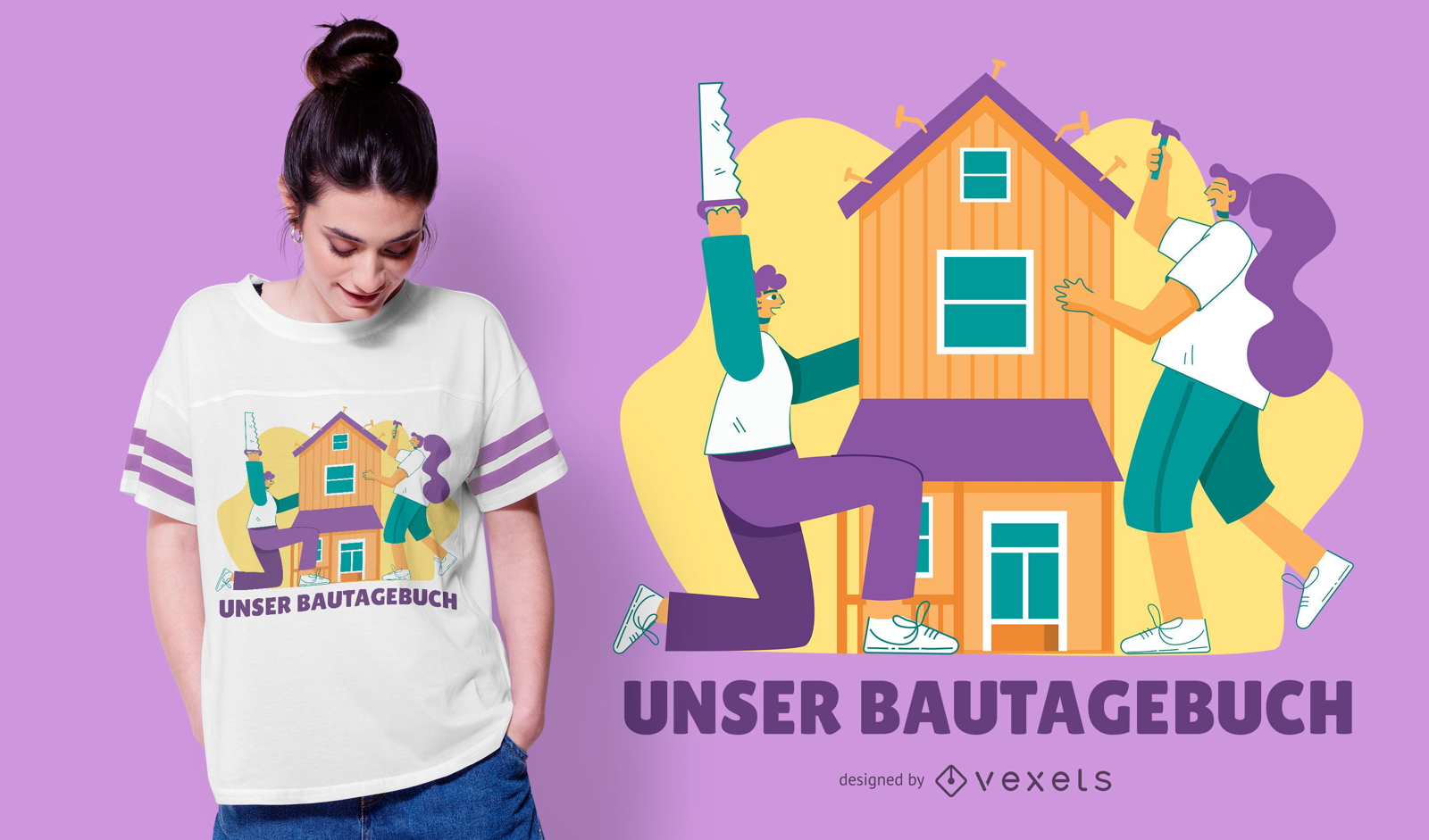 Diseño de camiseta alemana Love Construction