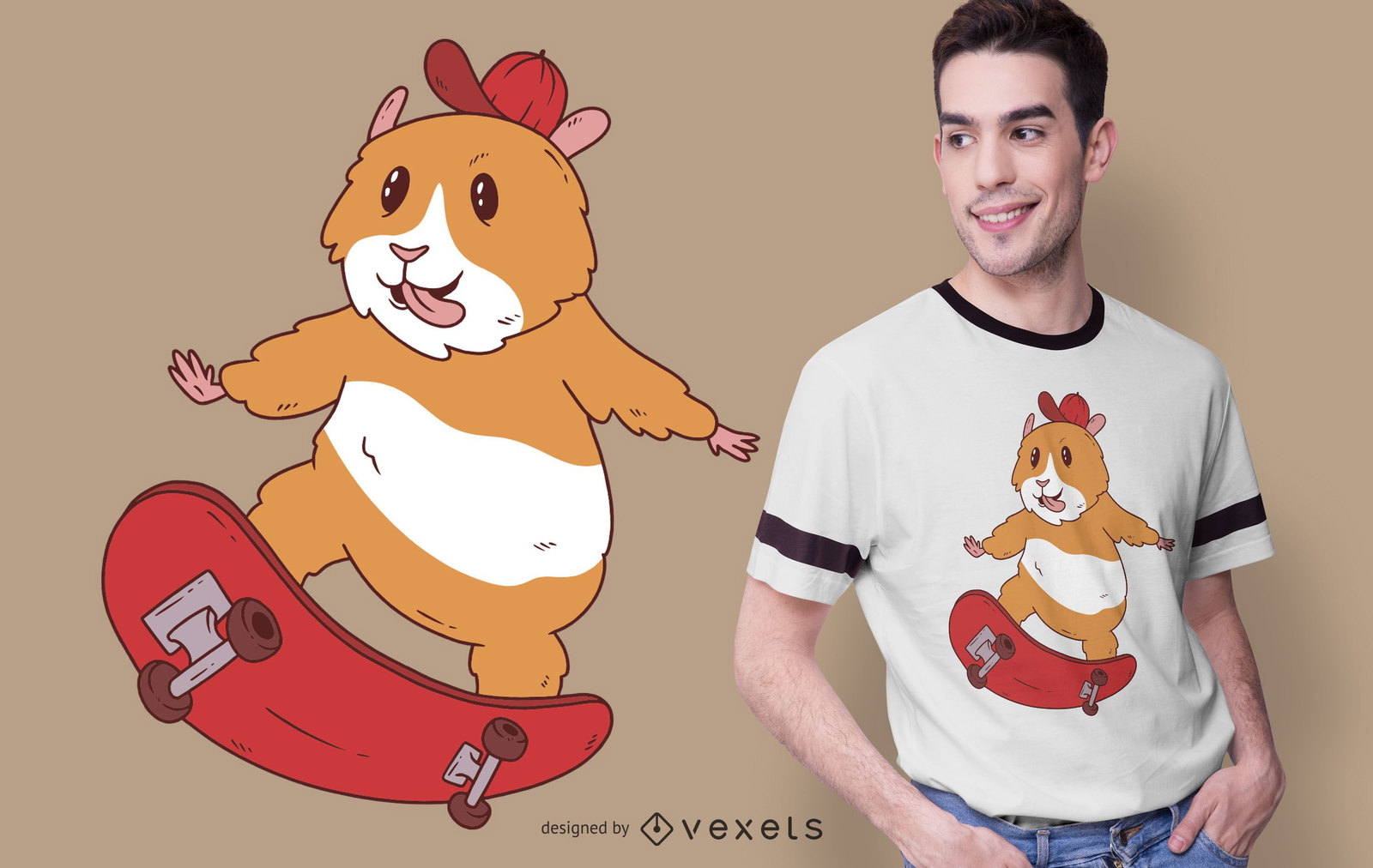 Skater Hamster T-shirt Design