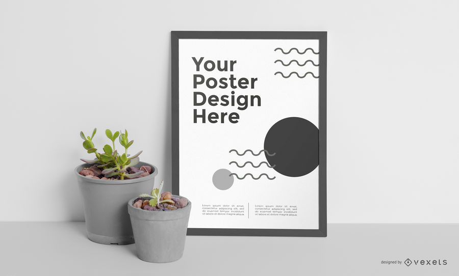 Framed poster mockup design Framed poster mockup design