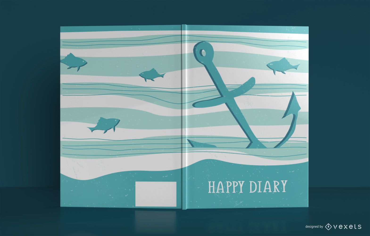 Dise?o de portada de libro Happy Diary Sea