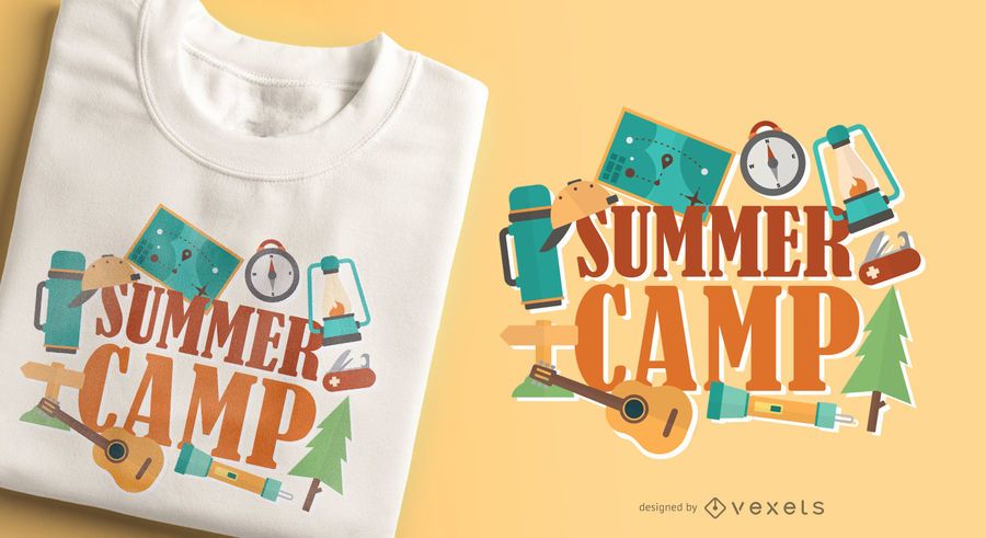 Design de camiseta de acampamento de verão Design de camiseta de acampamento de verão