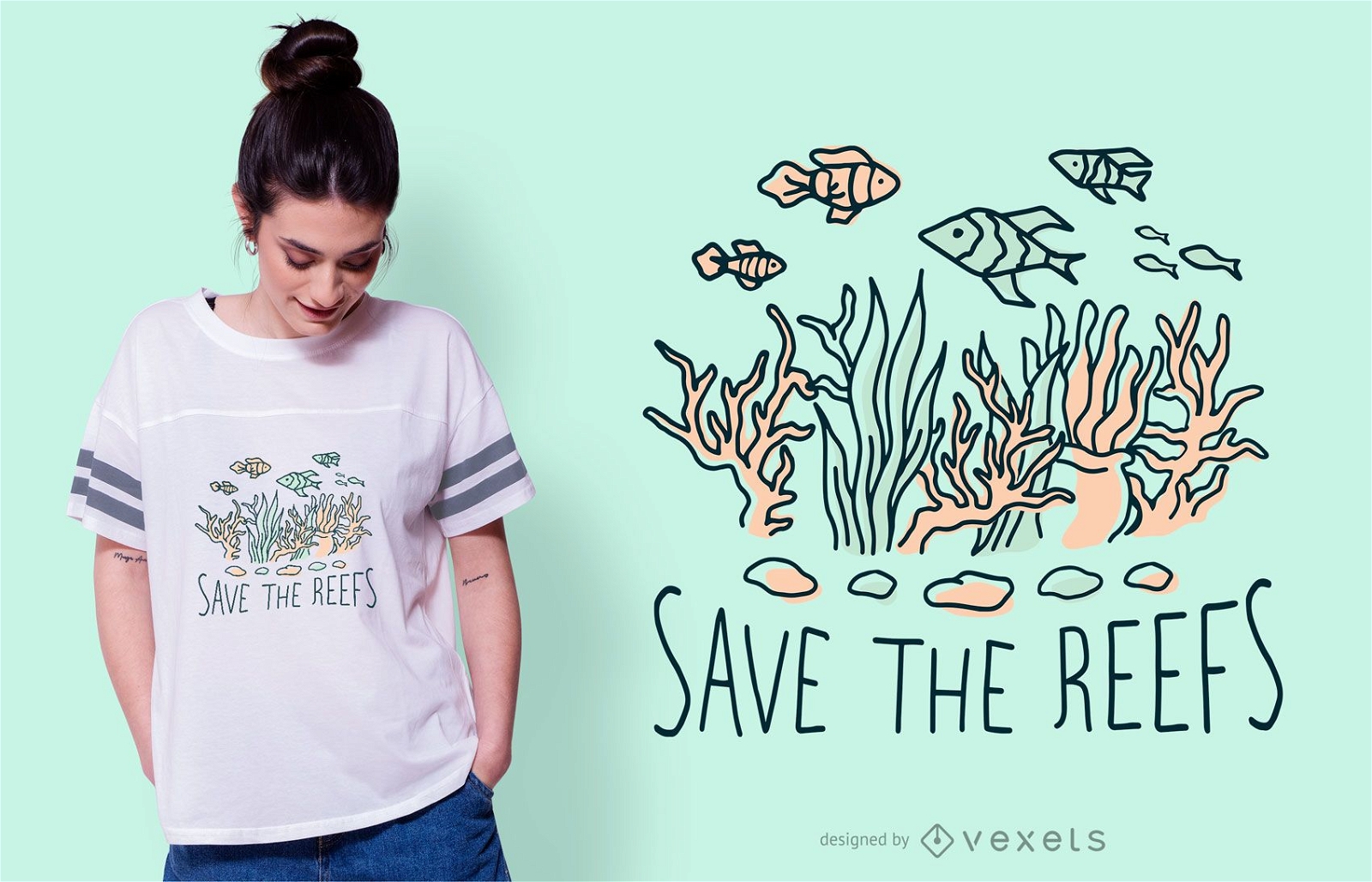 Save the reefs diseño de camiseta