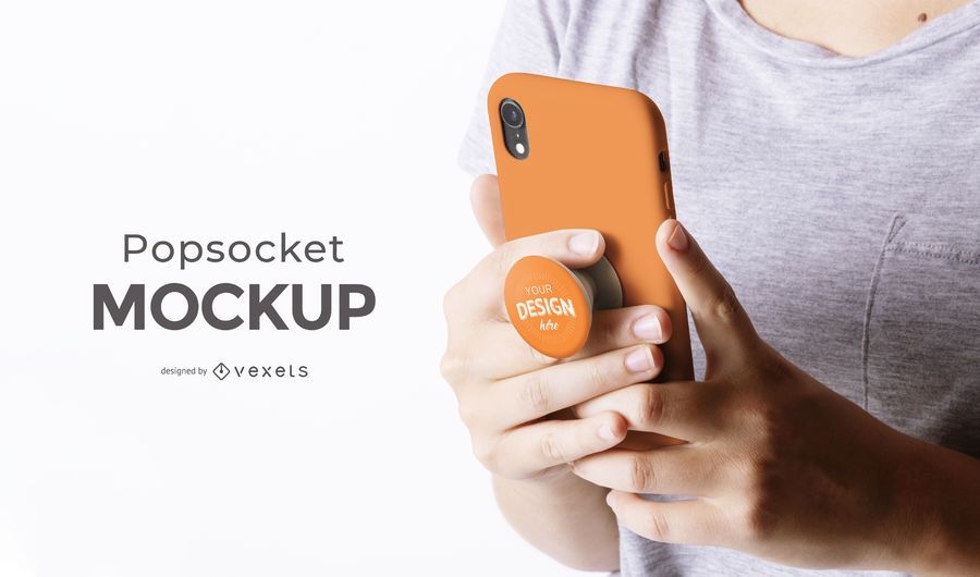 Download Pop Socket Mockup Psd Iphone Free