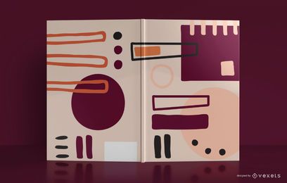 Diseño de portada de libro de cuaderno abstracto