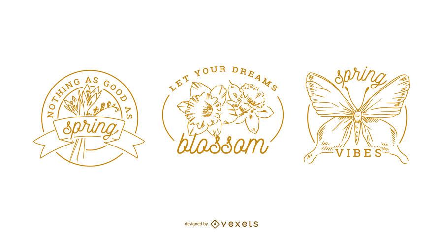 Spring badges set Spring badges set