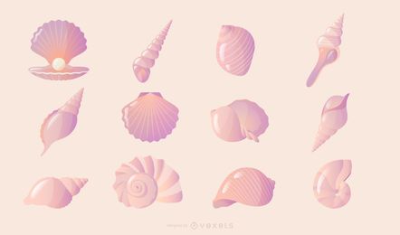 Seashell Gradient Collection Vector Download