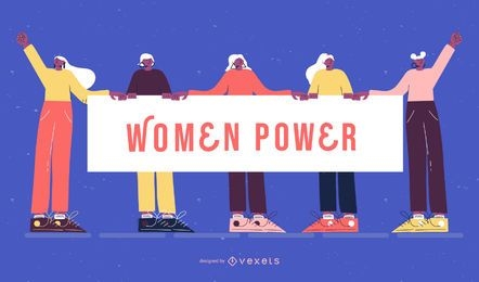 Ilustración del día de la mujer del poder de la mujer