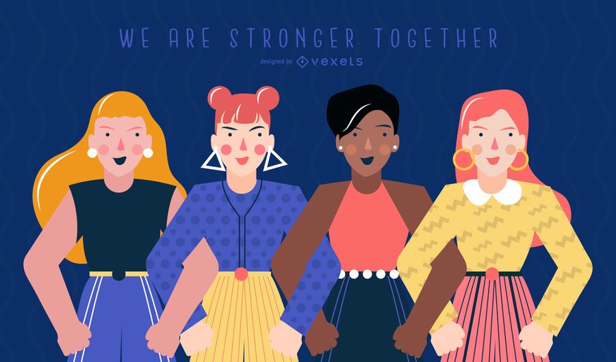 Women's day stronger together illustration Women's day stronger together illustration