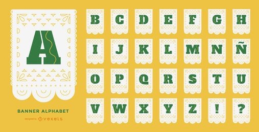 Conjunto de alfabeto de papel picado