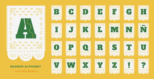 Papel picado alphabet set