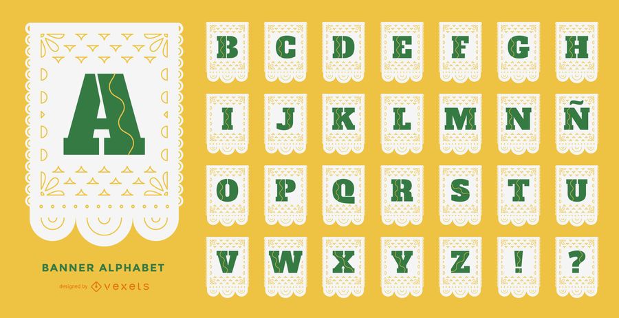 Papel picado alphabet set Papel picado alphabet set