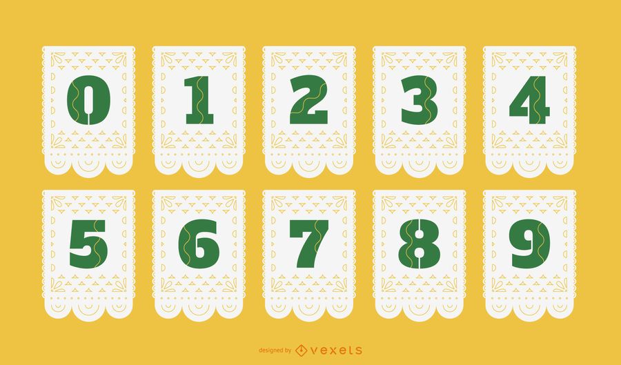 Papel picado numbers set Papel picado numbers set