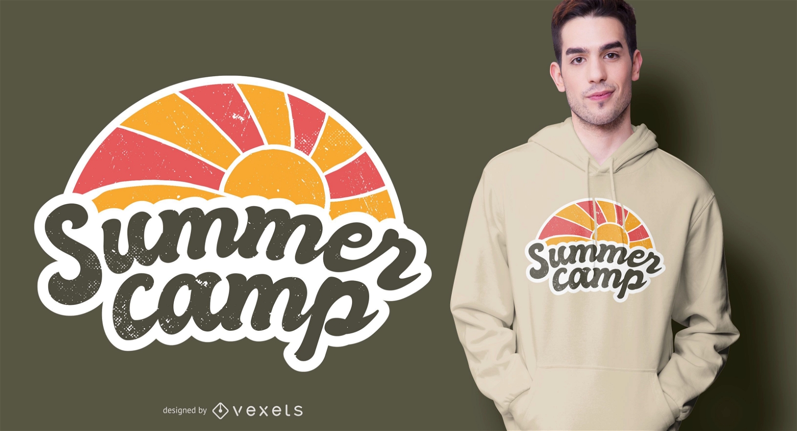 Design de camisetas vintage para acampamento de ver?o