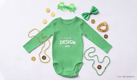 Maqueta de bebé onesie st patricks Maqueta de bebé onesie st patricks