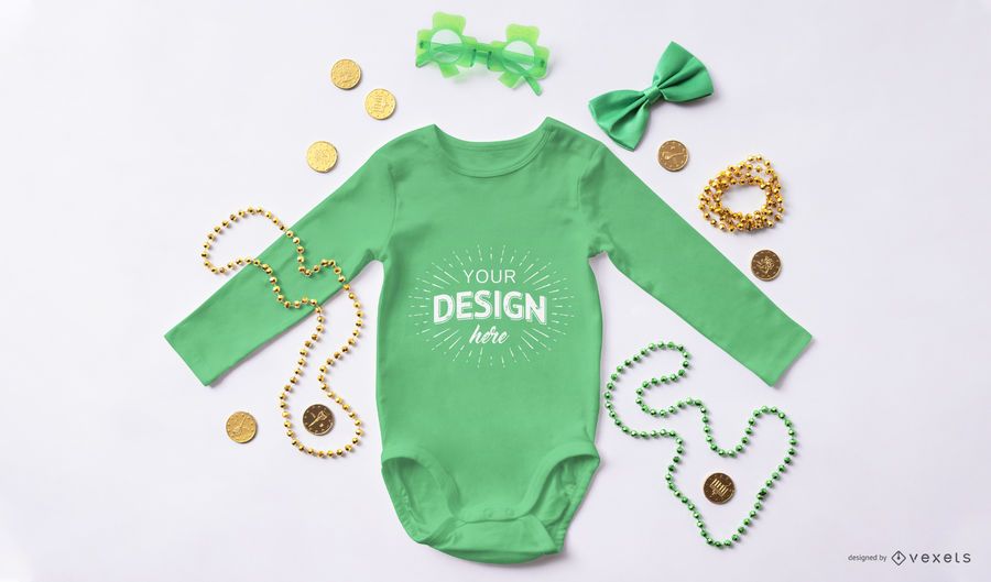 Maqueta de bebé onesie st patricks Maqueta de bebé onesie st patricks