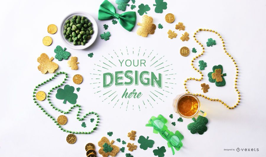 St patricks frame mockup composition St patricks frame mockup composition
