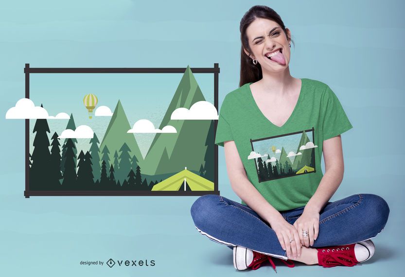 Camp Landscape T-shirt Design Camp Landscape T-shirt Design
