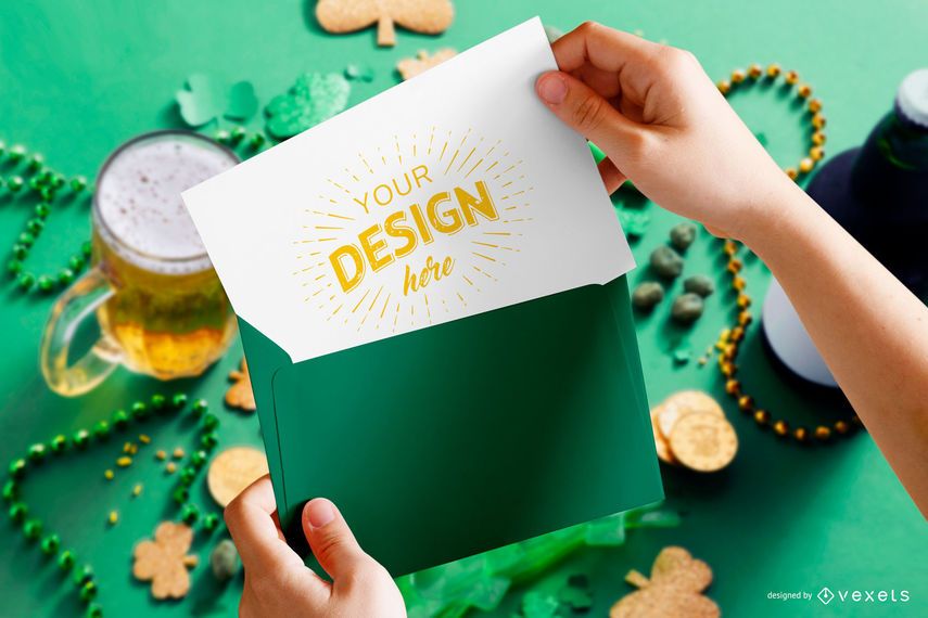 St patricks letter mockup St patricks letter mockup