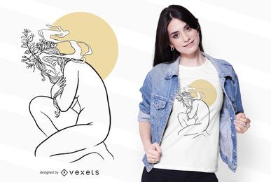 Diseño de camiseta de niña floral
