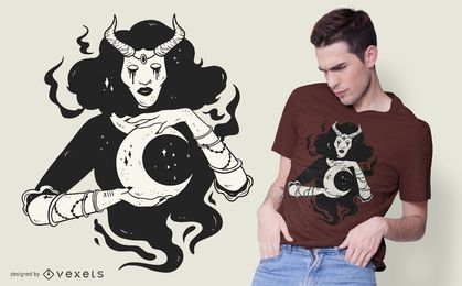 Moon Witch T-shirt Design