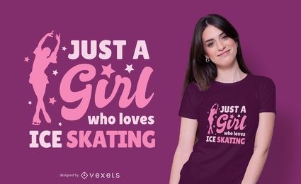 Diseño de camiseta de amor de patinaje sobre hielo.