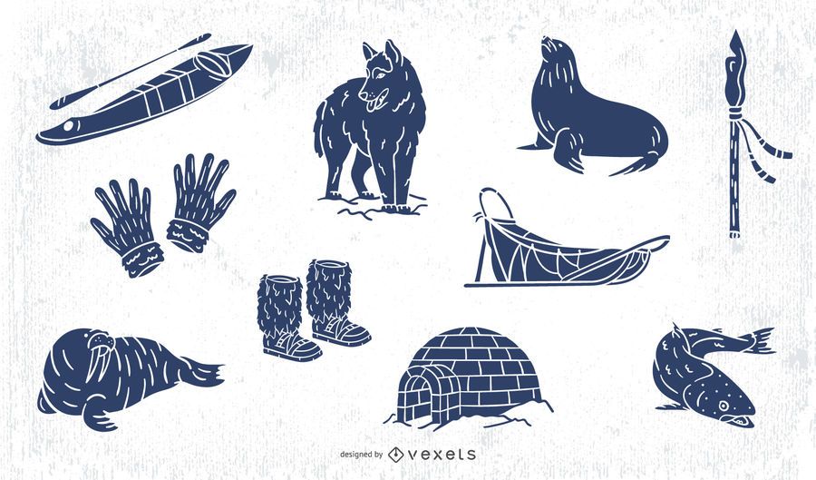 Eskimo hand drawn elements pack Eskimo hand drawn elements pack
