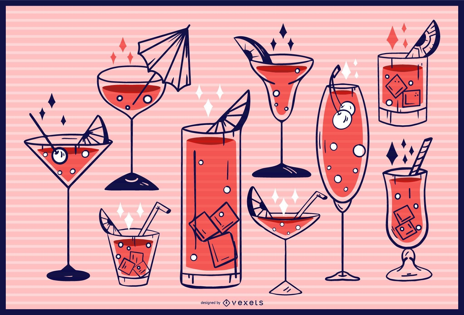 Cocktailglas-Designkollektion