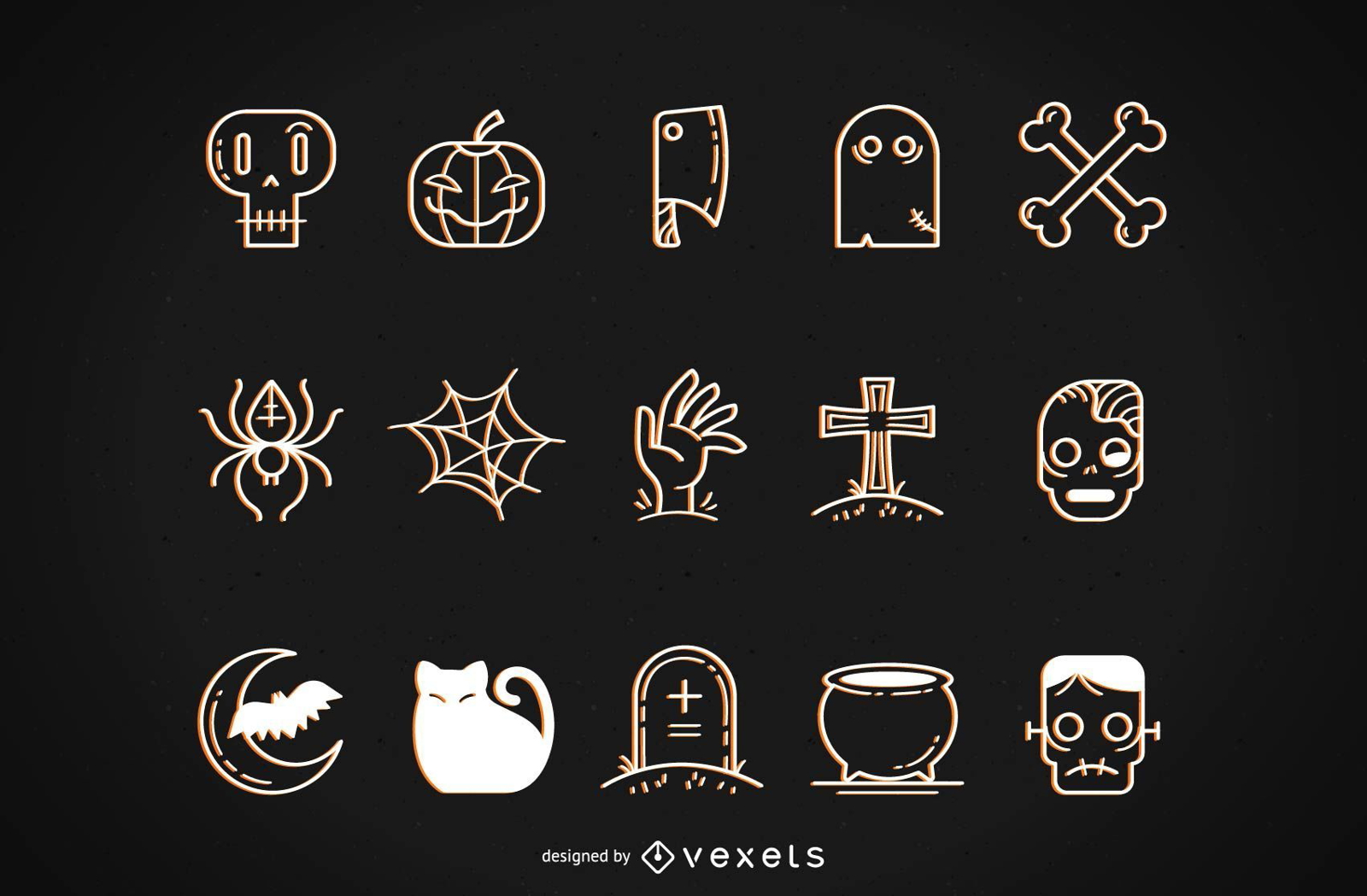 Halloween Funky Vectors Set