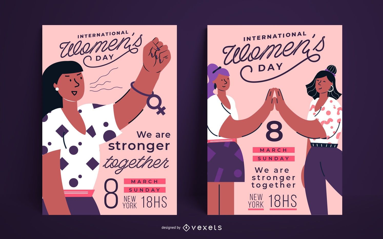 Internationales Frauentag-Plakatset