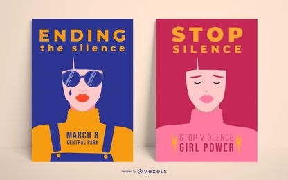 Women's day poster template set