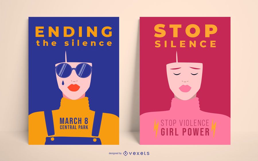 Conjunto de plantillas de carteles del día de la mujer Conjunto de plantillas de carteles del día de la mujer