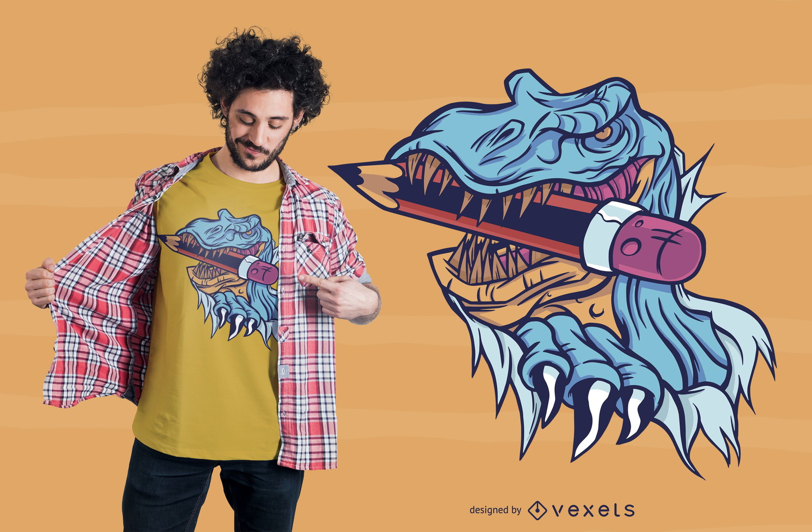 School T-rex T-shirt Design