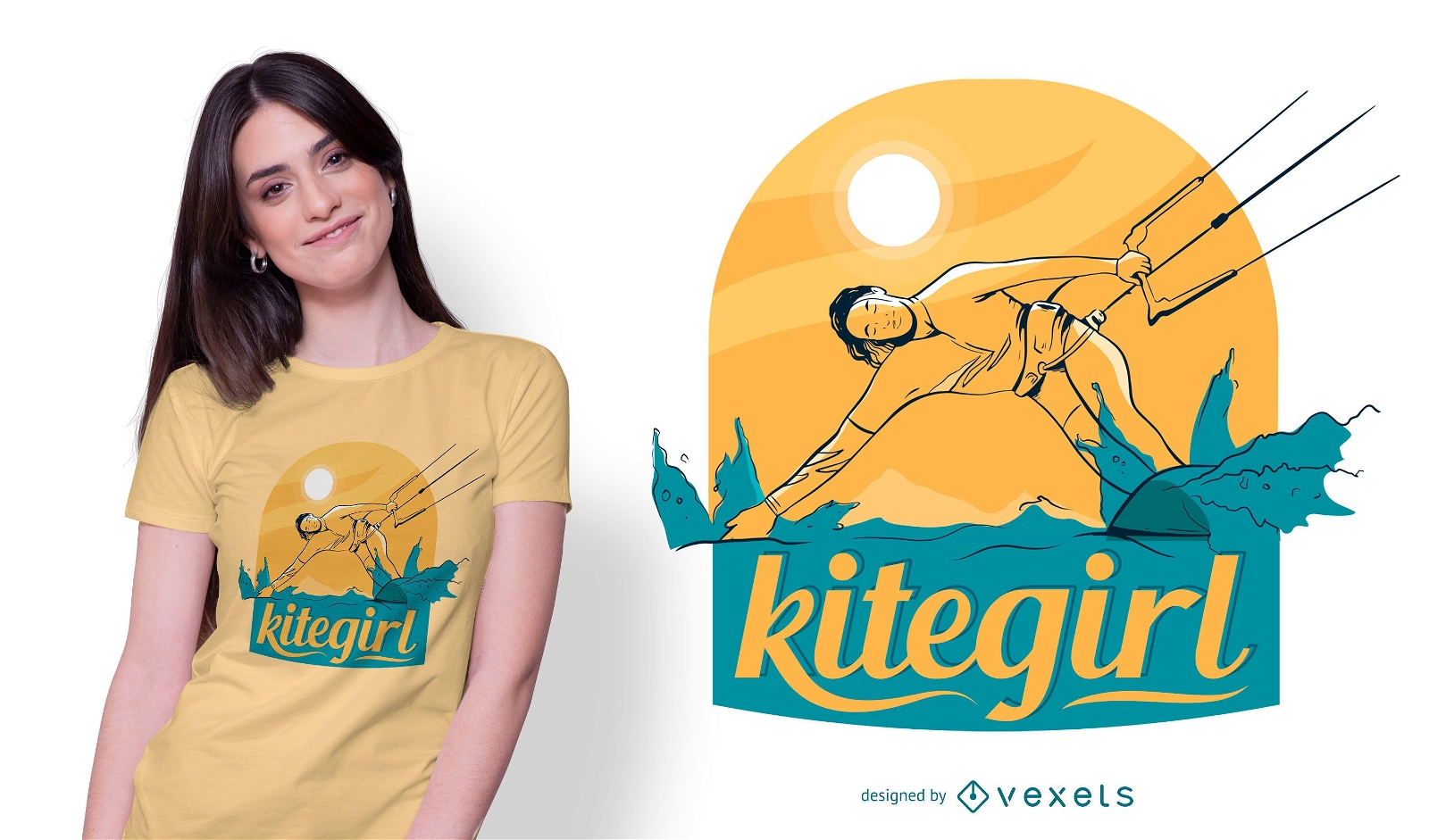Diseño de camiseta Kitegirl