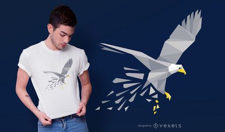 Diseño de camiseta de águila poligonal