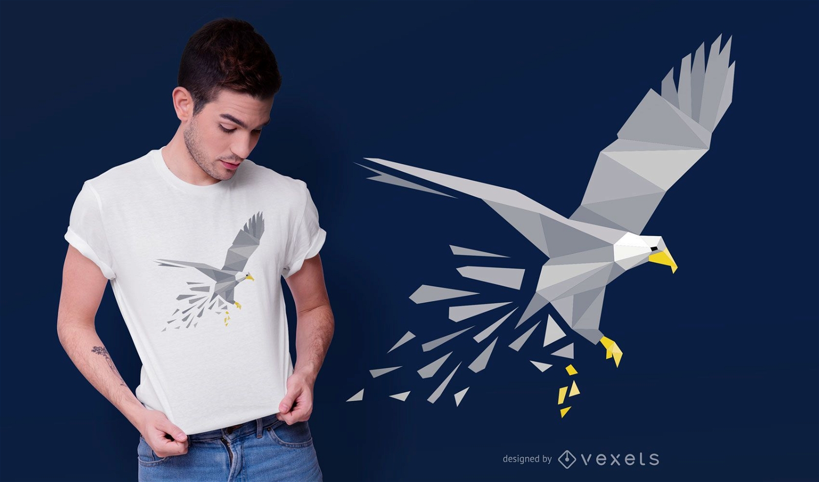 Polygonales Adler-T-Shirt Design