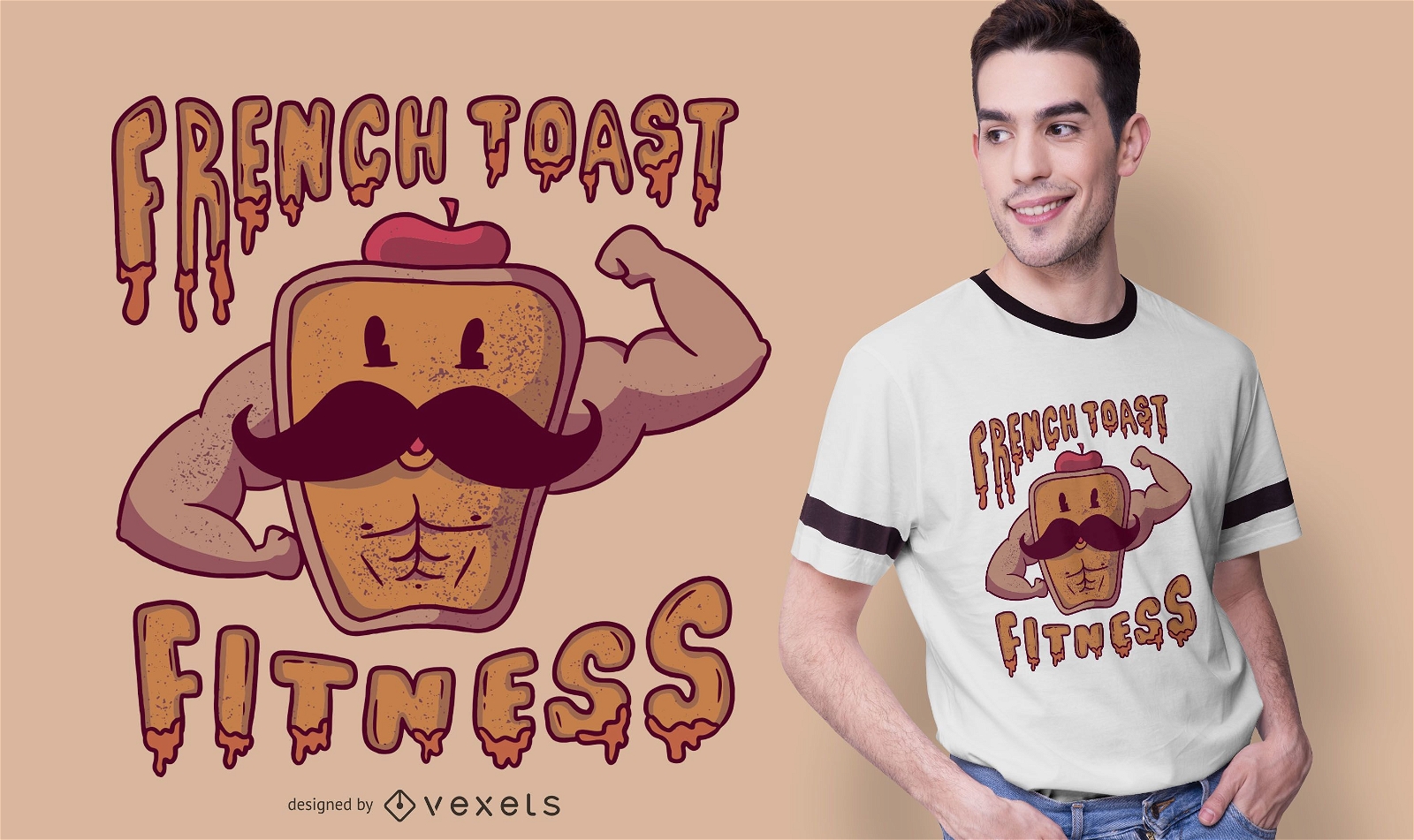 T-shirt de fitness com torradas francesas