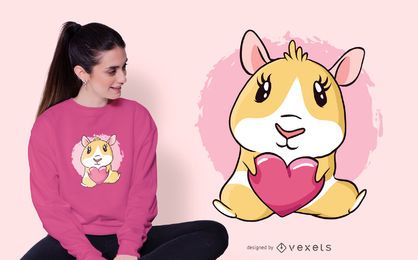 Heart Guinea Pig T-shirt Design