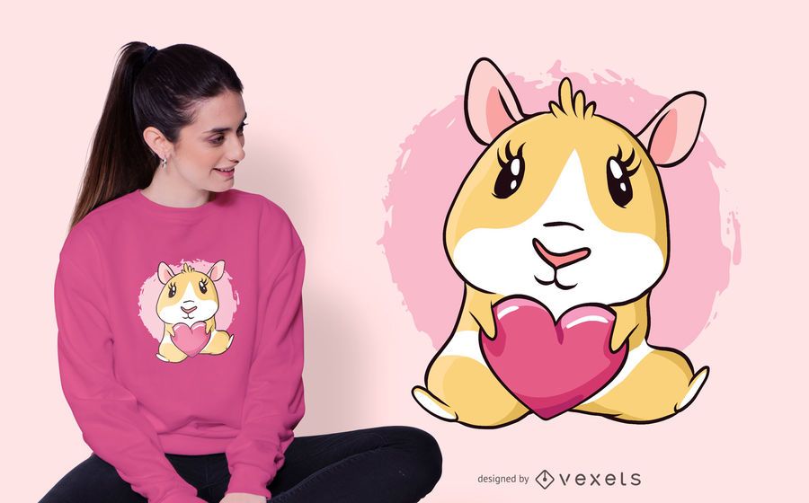 Heart Guinea Pig T-shirt Design Heart Guinea Pig T-shirt Design